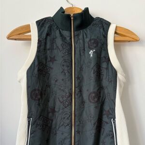 LPGA Golfwear Quilted Vest | Women’s 90 (M) | Ivory and dark green | NWT